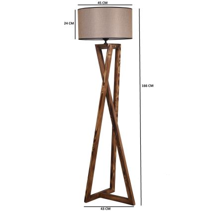 Podna lampa MACKA 1xE27/60W/230V bež/smeđa