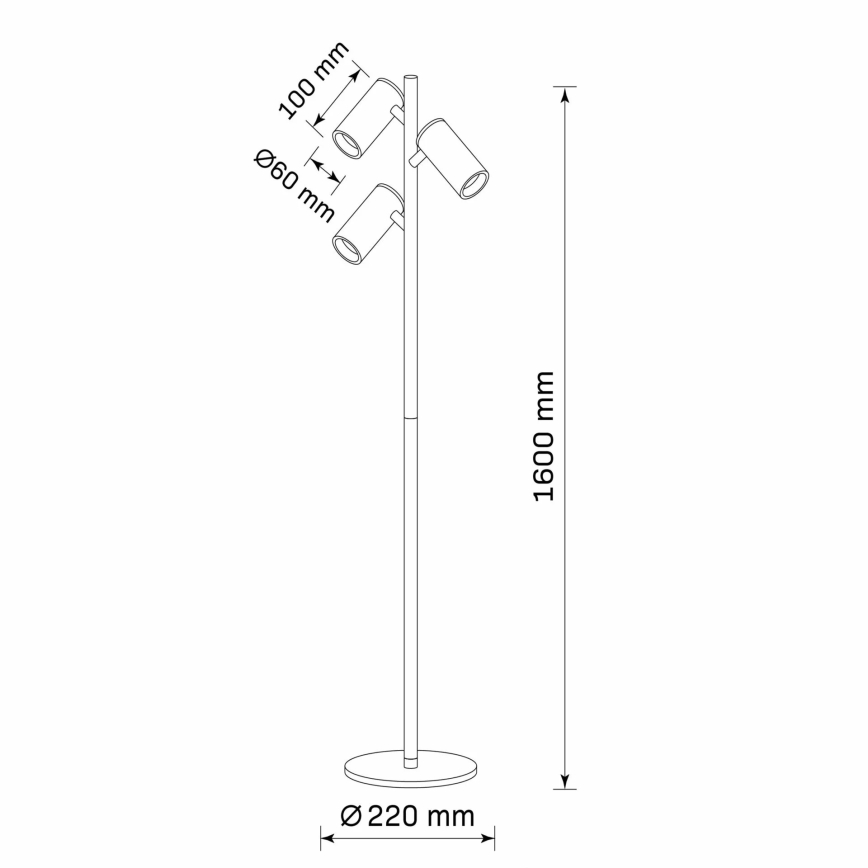 Podna lampa MARIBEL 3xGU10/12W/230V crna