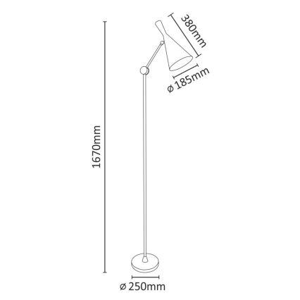 Podna lampa MODERN 1xE27/20W/230V crna