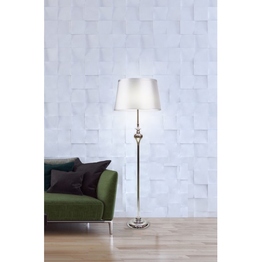 Podna lampa PRIMA 1xE27/60W/230V srebrna/sjajni krom