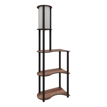 Podna lampa s policama 1xE27/40W/230V 140 cm crna/smeđa
