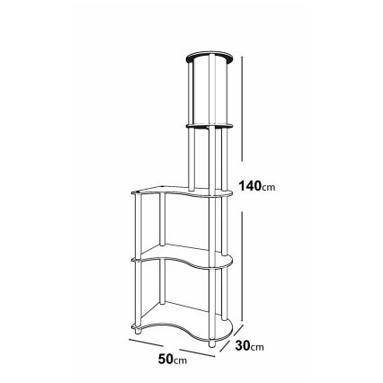 Podna lampa s policama 1xE27/40W/230V 140 cm crna/smeđa