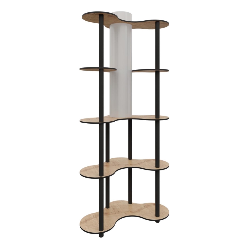 Podna lampa s policama 1xE27/40W/230V 150 cm crna/bež