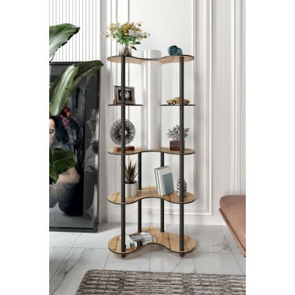 Podna lampa s policama 1xE27/40W/230V 150 cm crna/bež