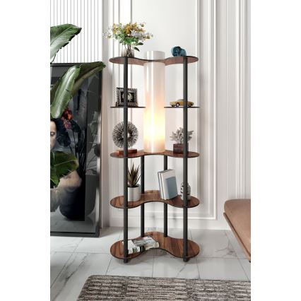Podna lampa s policama 1xE27/40W/230V 150 cm crna/smeđa