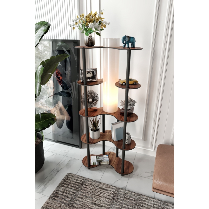 Podna lampa s policama 1xE27/40W/230V 150 cm crna/smeđa