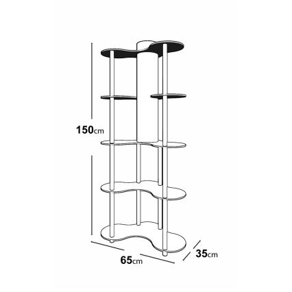 Podna lampa s policama 1xE27/40W/230V 150 cm crna/smeđa