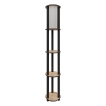 Podna lampa s policama 1xE27/40W/230V 150 cm crna/smeđa
