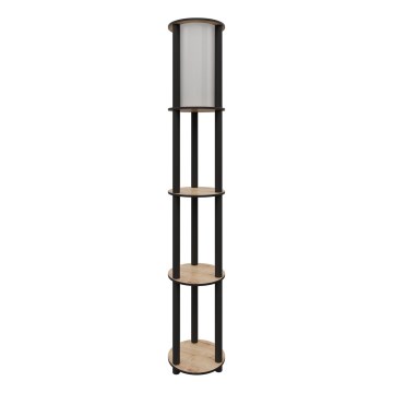Podna lampa s policama 1xE27/40W/230V 150 cm crna/smeđa