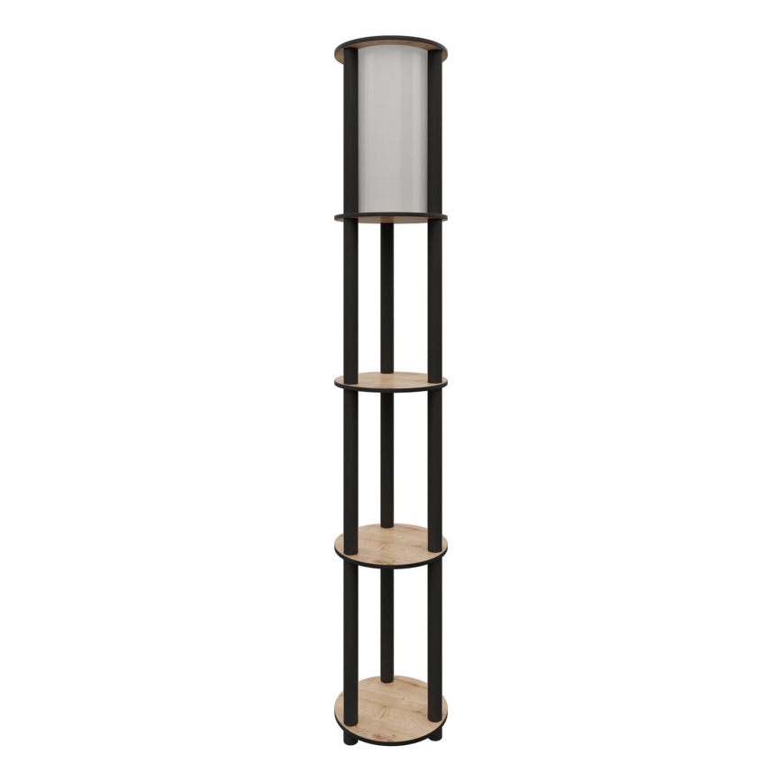 Podna lampa s policama 1xE27/40W/230V 150 cm crna/smeđa