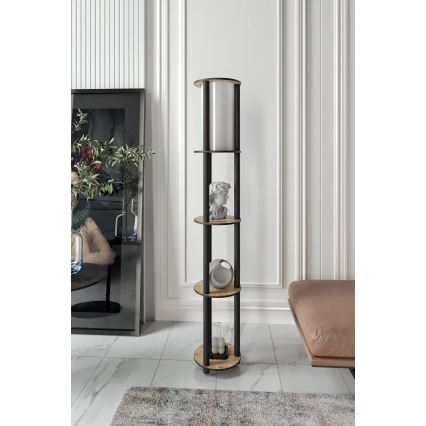 Podna lampa s policama 1xE27/40W/230V 150 cm crna/smeđa