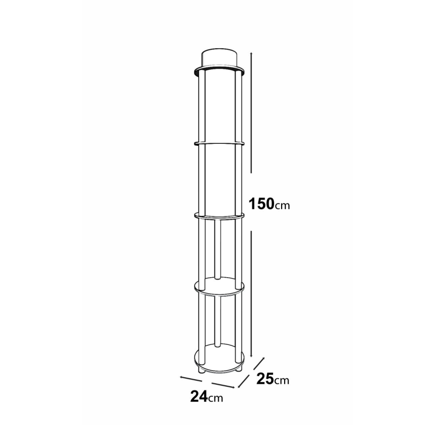 Podna lampa s policama 1xE27/40W/230V 150 cm crna/smeđa