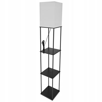 Podna lampa s policama 1xE27/40W/230V crna/bijela