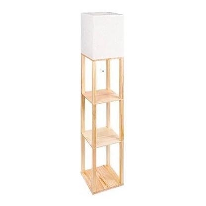 Podna lampa s policama 1xE27/60W/230V bijela/smeđa