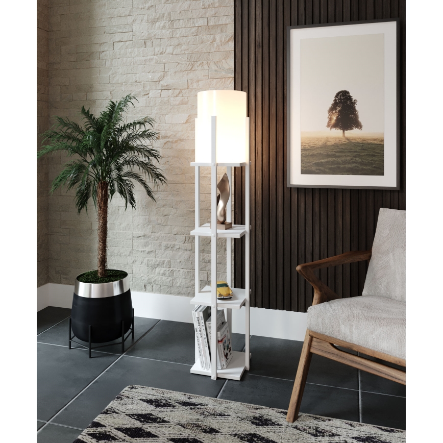 Podna lampa s policama NORA 1xE27/40W/230V bijela
