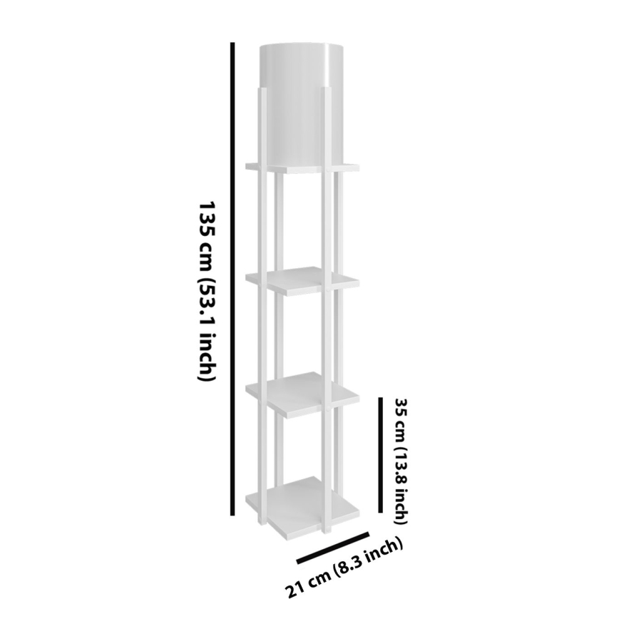 Podna lampa s policama NORA 1xE27/40W/230V bijela