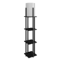 Podna lampa s policama NORA 1xE27/40W/230V crna