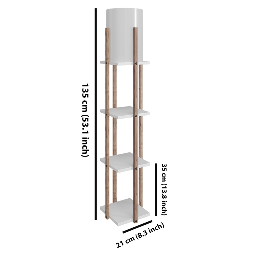 Podna lampa s policama NORA 1xE27/40W/230V smeđa/bijela
