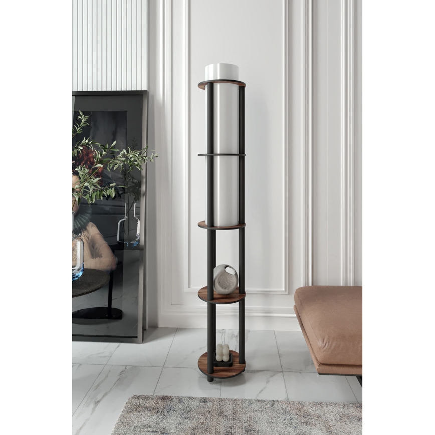 Podna lampa s policama NOTO 1xE27/40W/230V smeđa/crna