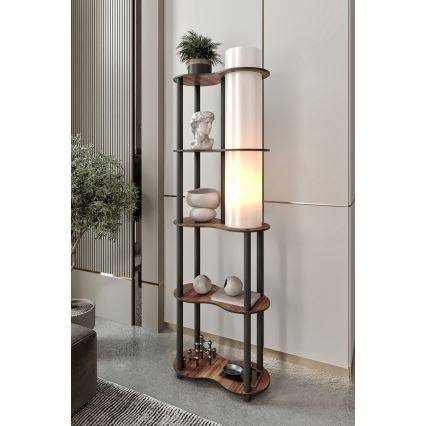 Podna lampa s policama NOTO 1xE27/40W/230V smeđa/crna