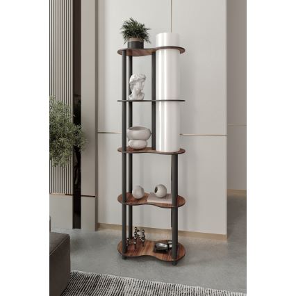 Podna lampa s policama NOTO 1xE27/40W/230V smeđa/crna