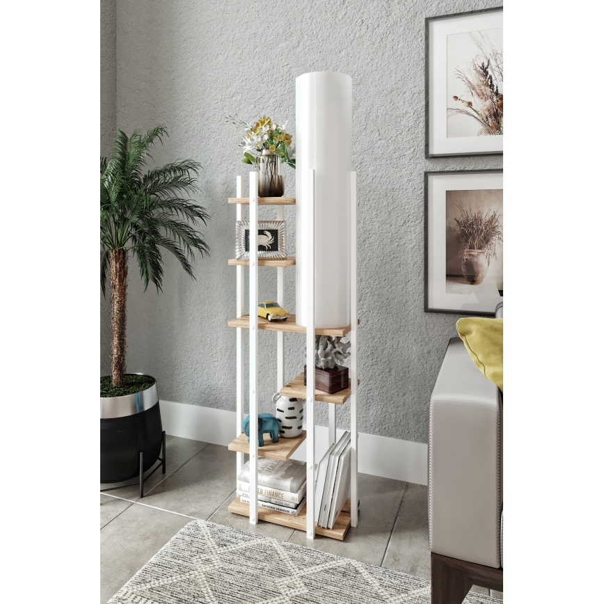 Podna lampa s policama VOGUE 1xE27/40W/230V 160 cm bijela
