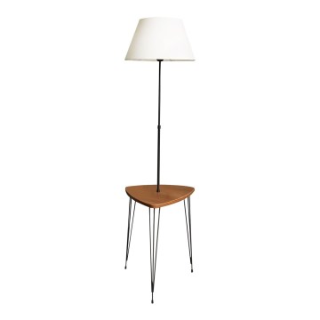 Podna lampa sa stolićem 1xE27/40W/230V crna/smeđa