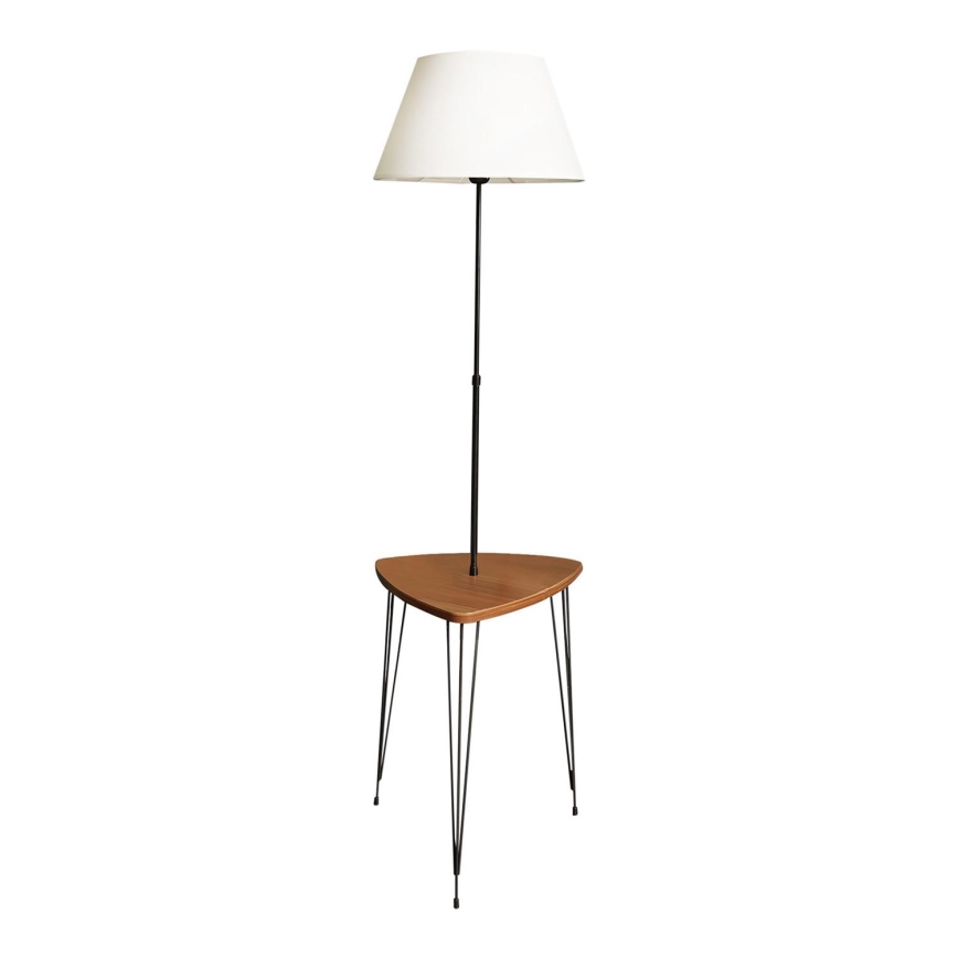 Podna lampa sa stolićem 1xE27/40W/230V crna/smeđa