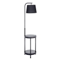 Podna lampa sa stolićem 1xE27/60W/230V USB crna
