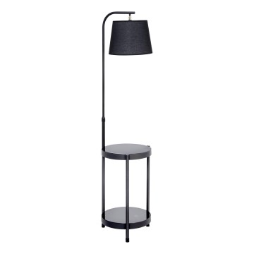 Podna lampa sa stolićem 1xE27/60W/230V USB crna
