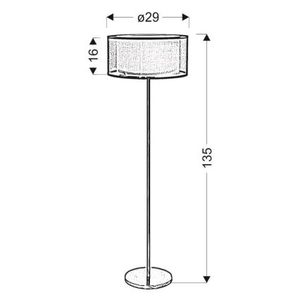 Podna lampa SOLO 3xE14/40W/230V siva/sjajni krom