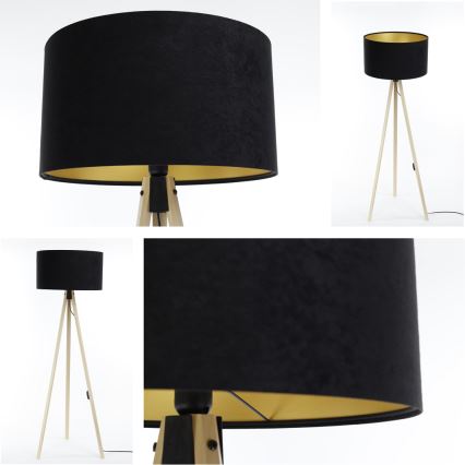 Podna lampa STANDART 1xE27/60W/230V crna/bež