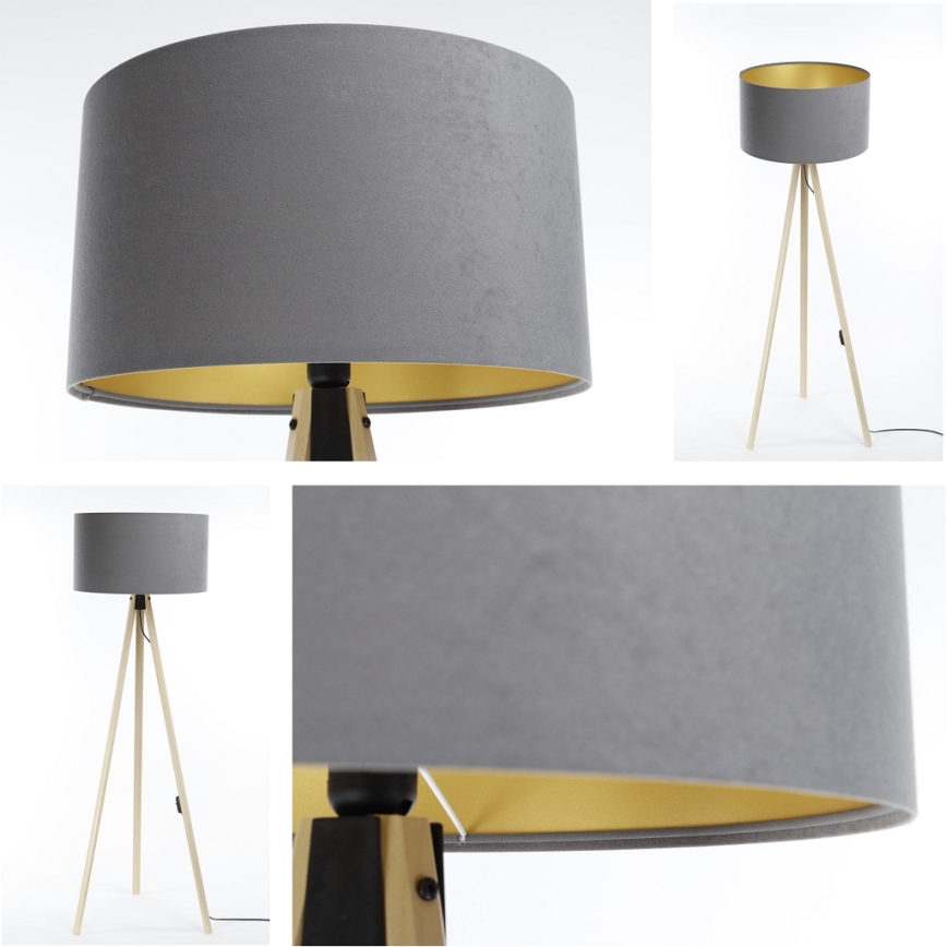 Podna lampa STANDART 1xE27/60W/230V siva/bež