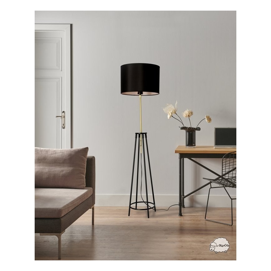 Podna lampa TEGOLA 1xE27/60W/230V crna/zlatna