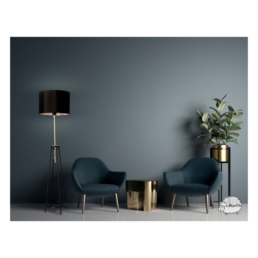 Podna lampa TEGOLA 1xE27/60W/230V crna/zlatna