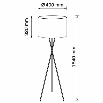 Podna lampa TEKLA 1xE27/20W/230V crna
