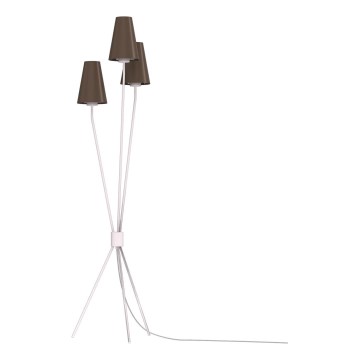 Podna lampa TREFOT 3xE14/15W/230V smeđa/krem