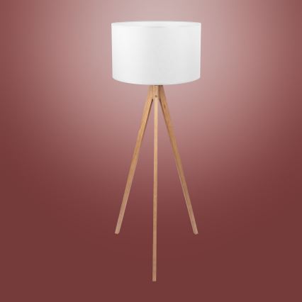 Podna lampa TREVISO 1xE27/25W/230V bijela/drvo