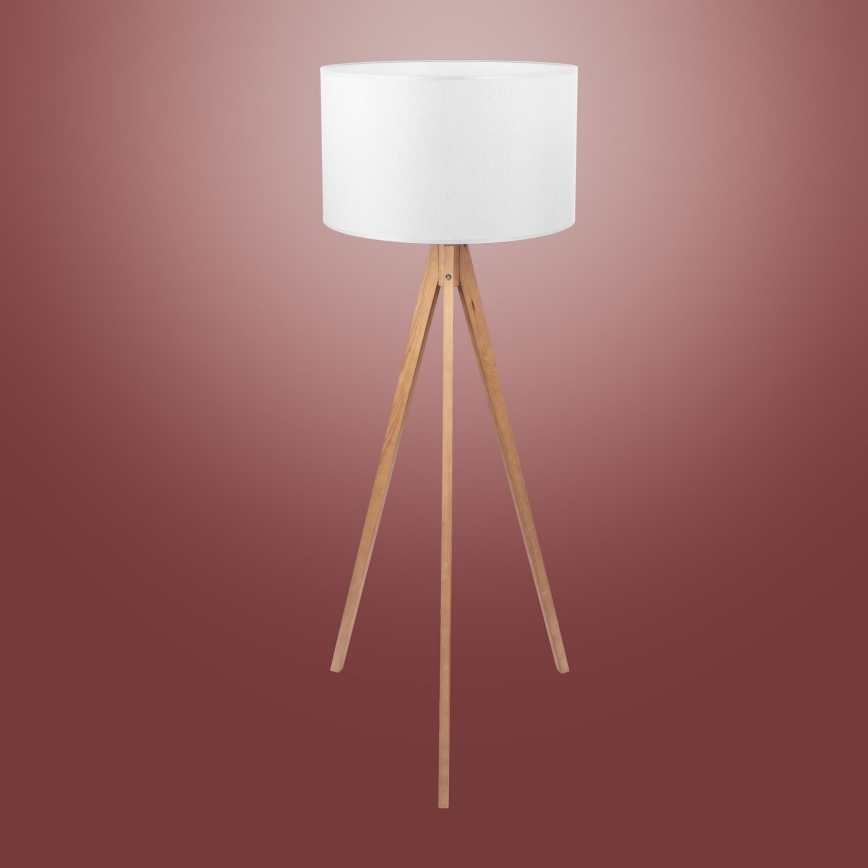 Podna lampa TREVISO 1xE27/25W/230V bijela/drvo