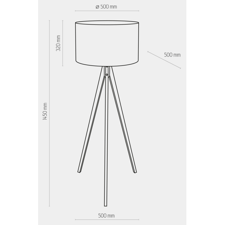 Podna lampa TREVISO 1xE27/25W/230V bijela/drvo