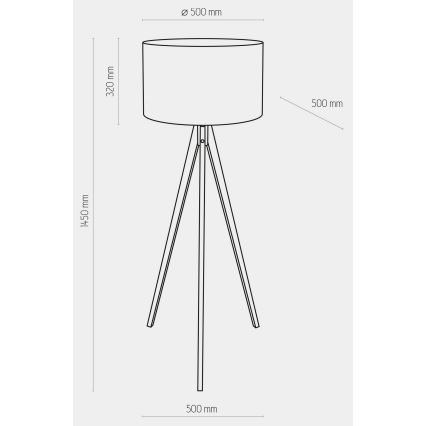 Podna lampa TREVISO 1xE27/25W/230V siva/drvo