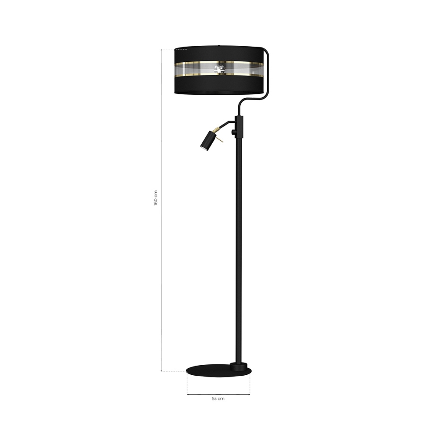Podna lampa ULTIMO 1xE27/40W/230V + 1xGU10/MR11/7W crna