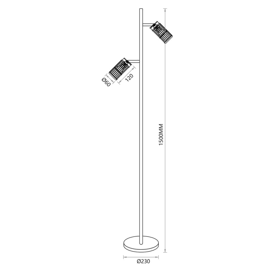 Podna lampa VERTICAL 2xGU10/8W/230V crna