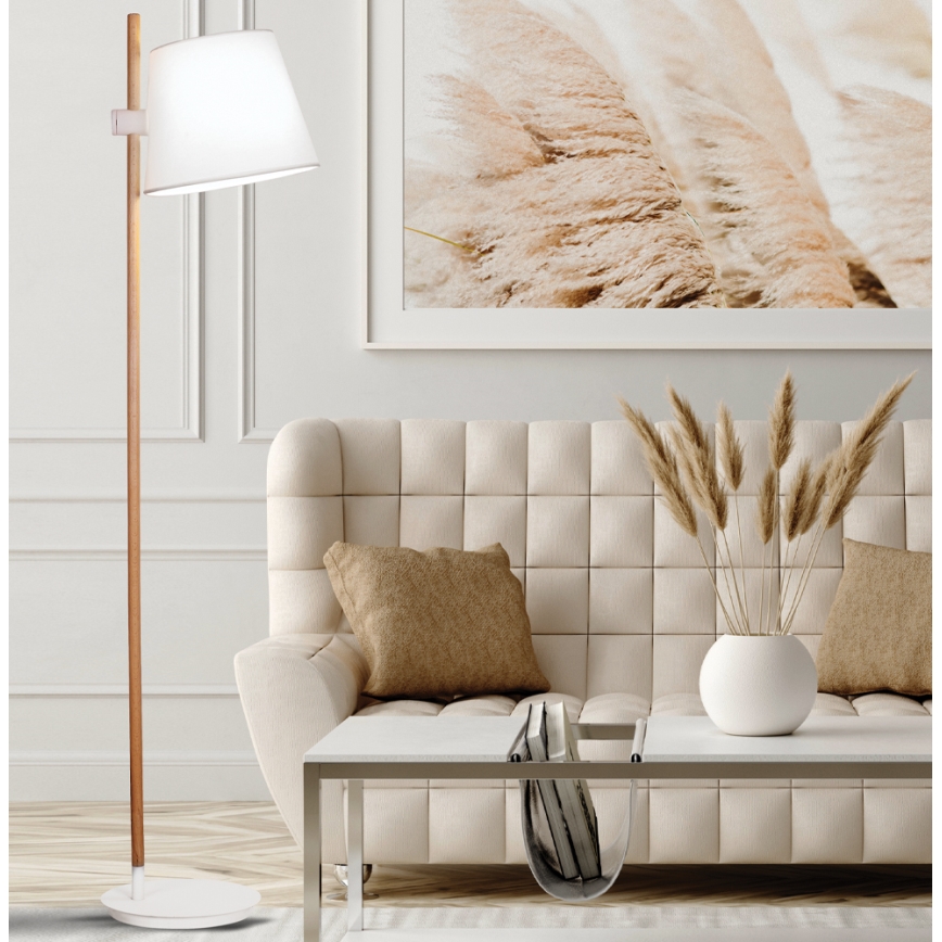 Podna lampa VIANA 1xE27/60W/230V bijela/smeđa