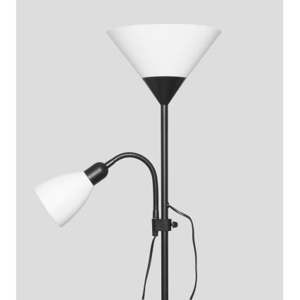 Podna lampa WENDY 1xE27/100W/230V + 1xE14/40W crna