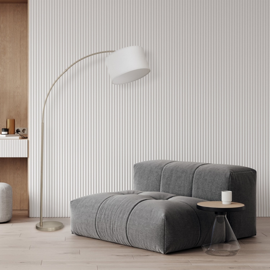 Podna lampa ZENITH 1xE27/15W/230V matirani krom/bijela