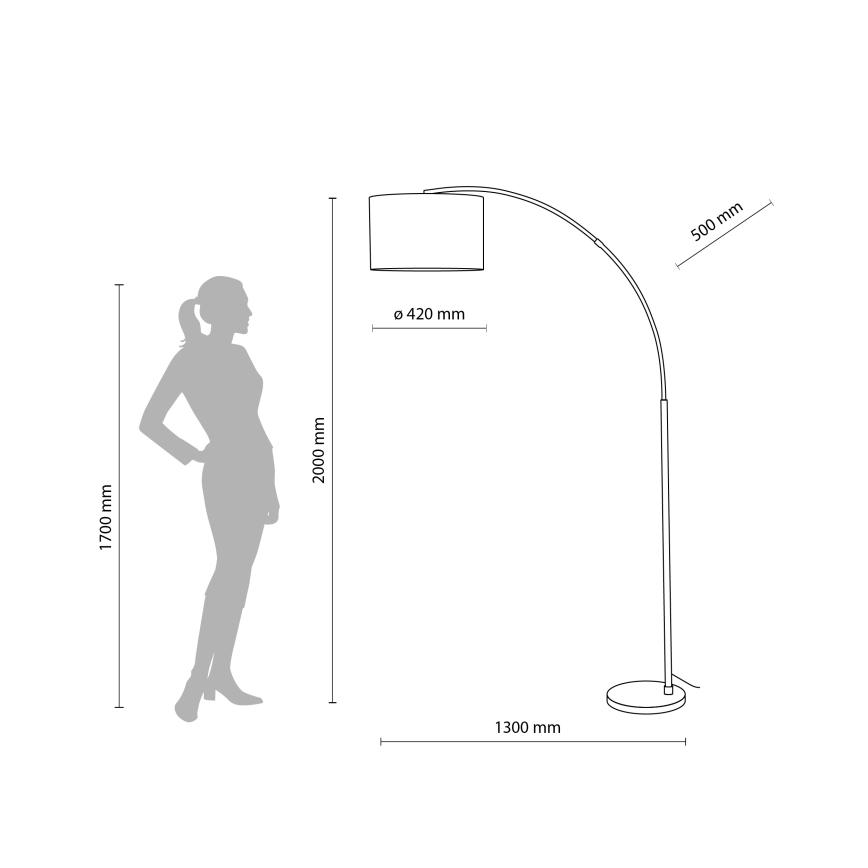 Podna lampa ZENITH 1xE27/15W/230V matirani krom/bijela