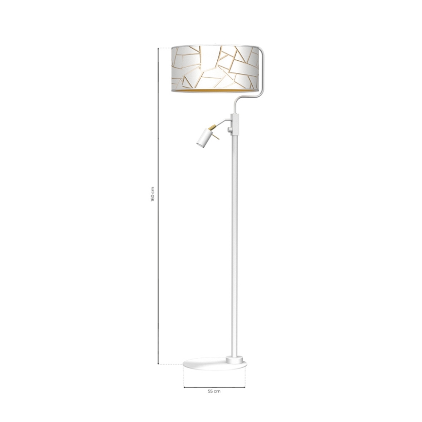 Podna lampa ZIGGY 1xE27/40W/230V + 1xGU10/MR11/7W bijela/zlatna