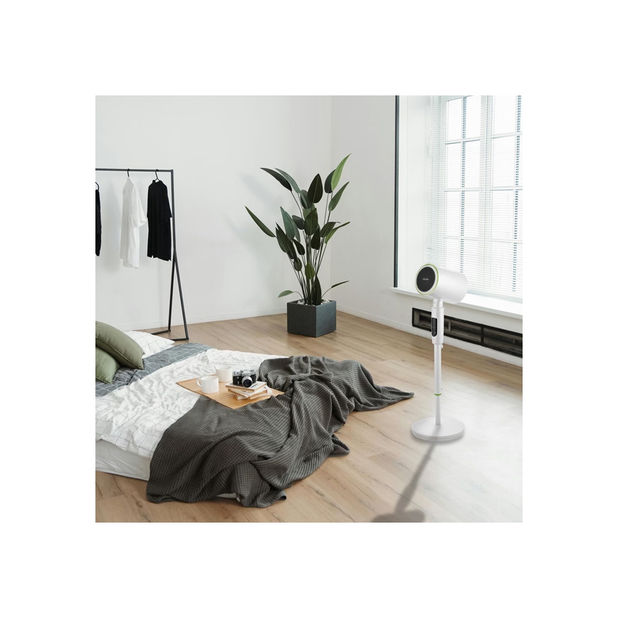 Podni ventilator s grijačem 50 W/2200 W/230 V, promjer 20 cm, bijeli