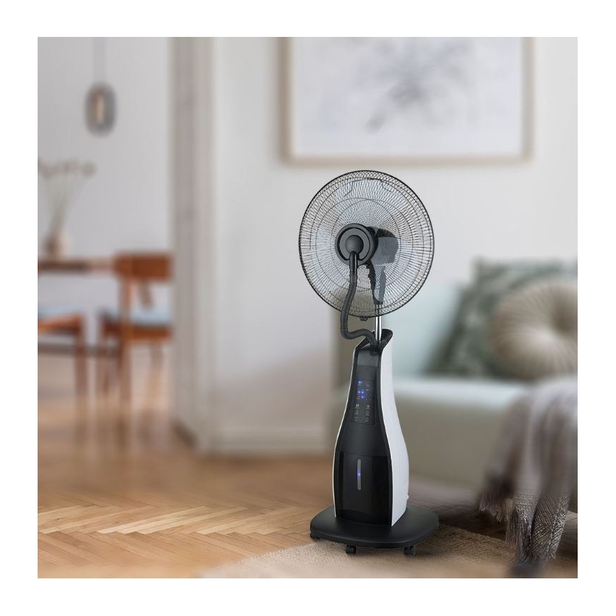 Podni ventilator s raspršivačem vode 80W/230V crna + DU